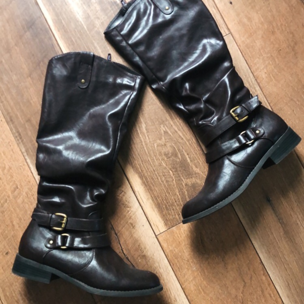 Dark brown riding boots